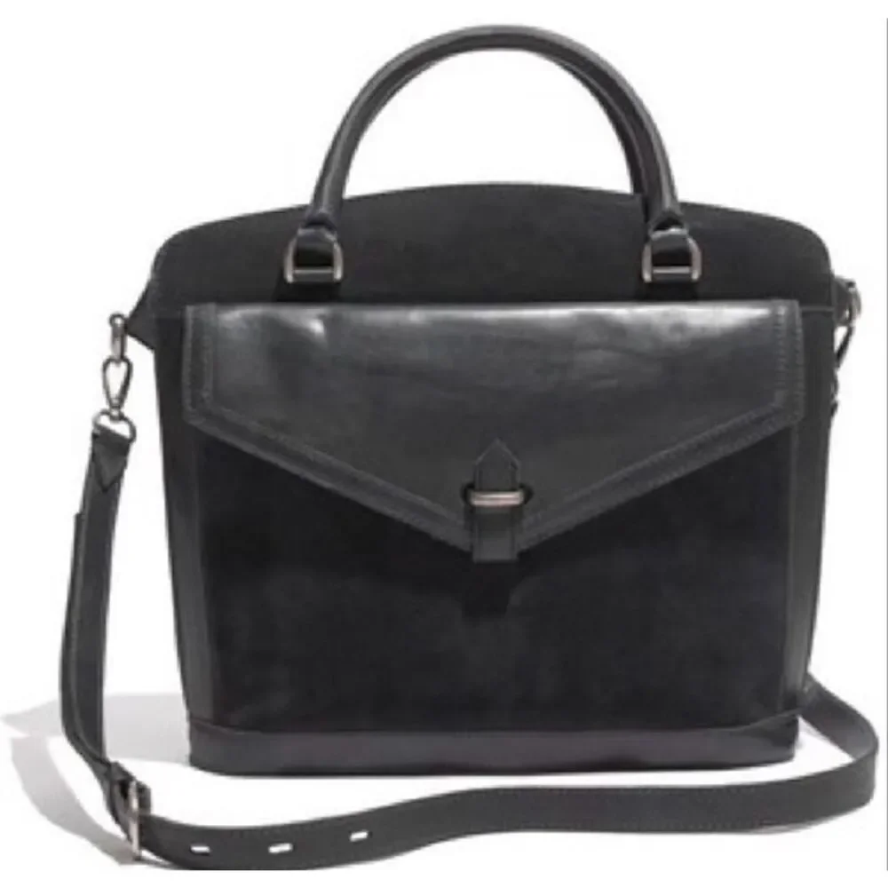 ✨Madewell Sloane Grey Suede Leather Satchel Bag✨